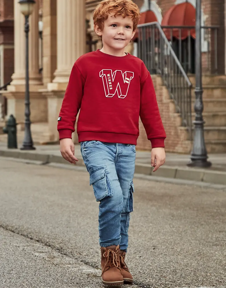 Дитячі джинсові штани Mayoral cargo denim блакитні — Photo 5