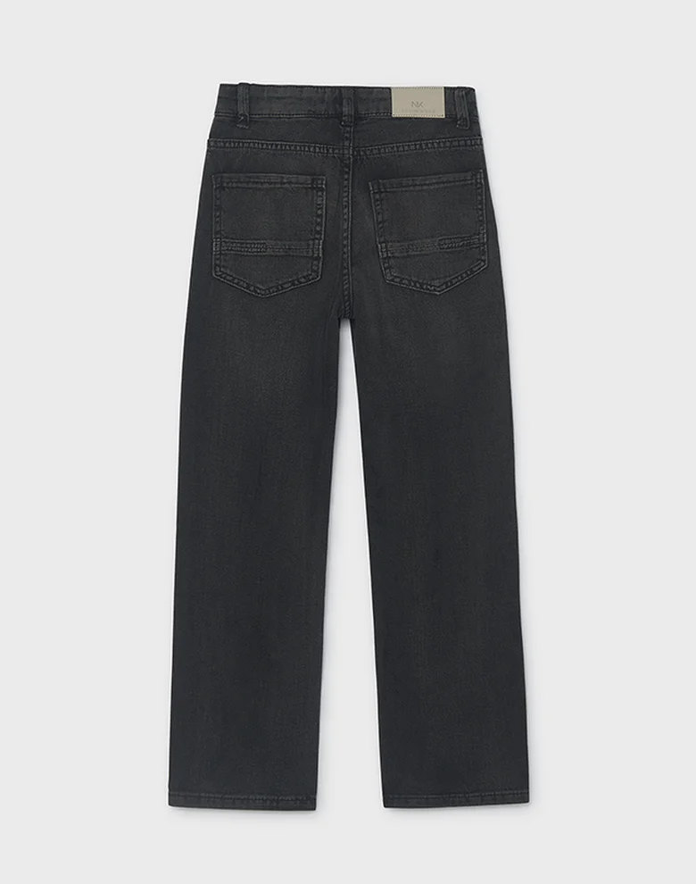 Дитячі штани Mayoral чорні denim wide fit — Photo 6
