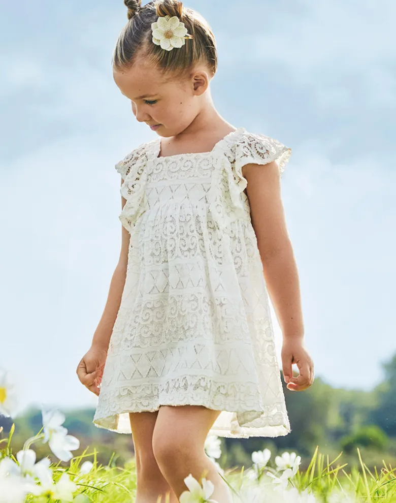 Дитяча сукня Mayoral кремова mini розкльошена — Photo 5