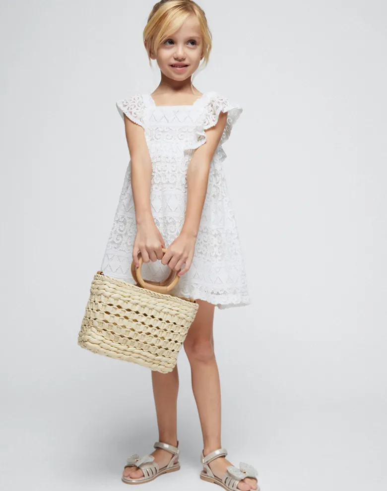 Дитяча сукня Mayoral кремова mini розкльошена — Photo 7