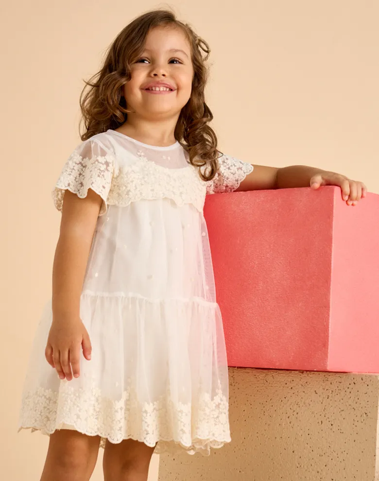 Дитяча сукня Mayoral кремова mini розкльошена — Photo 5