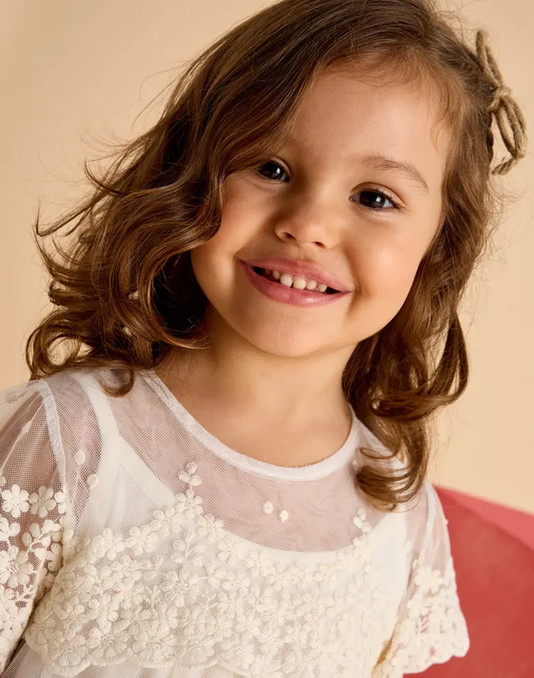 Дитяча сукня Mayoral кремова mini розкльошена — Photo 6
