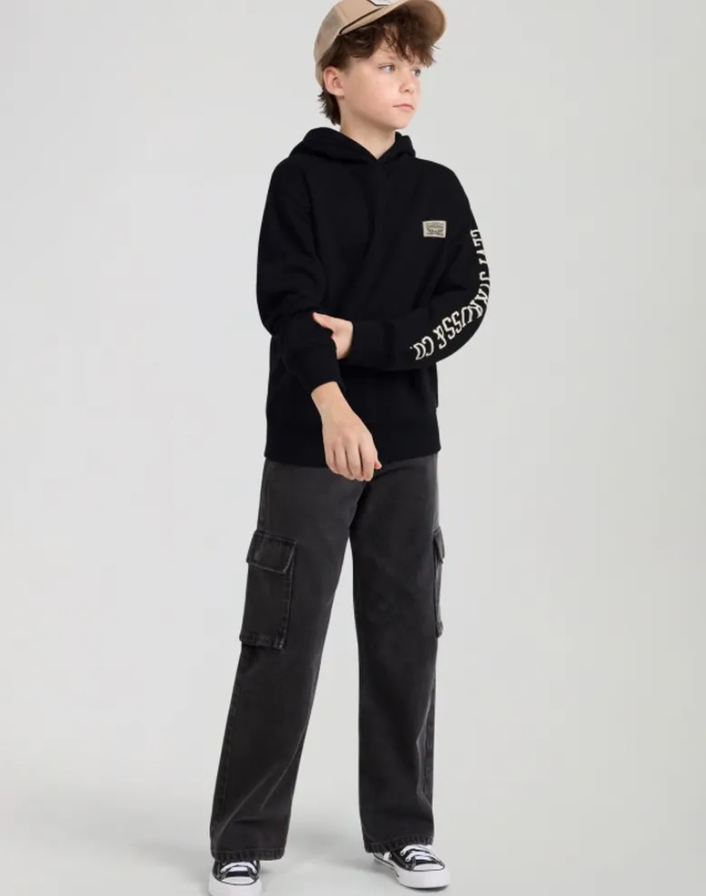 Дитячий пуловер Levi's чорний з капюшоном — Photo 6